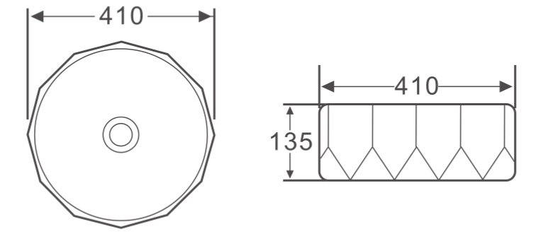 Накладная раковина для столешницы BelBagno BB1409 41х41 см ФОТО