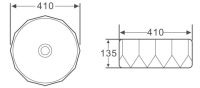 Накладная раковина для столешницы BelBagno BB1409 41х41 см схема 2