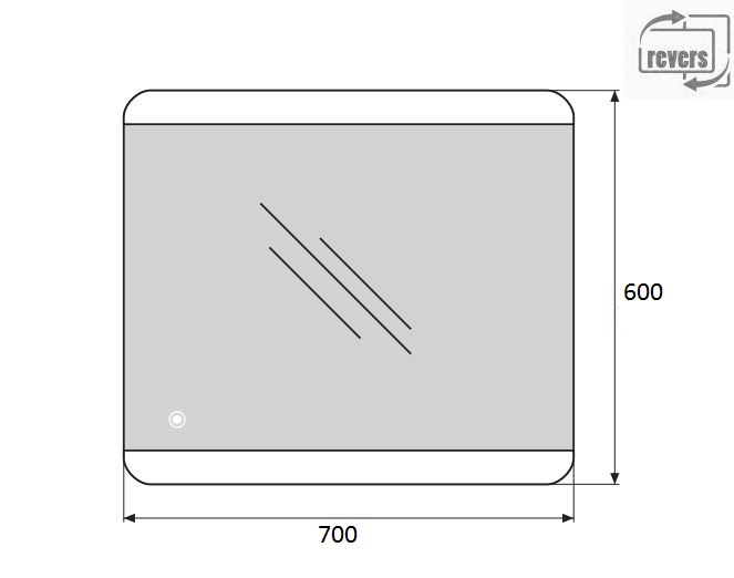 Зеркало для ванной комнаты BelBagno SPC-CEZ-700-600-LED-TCH схема 2