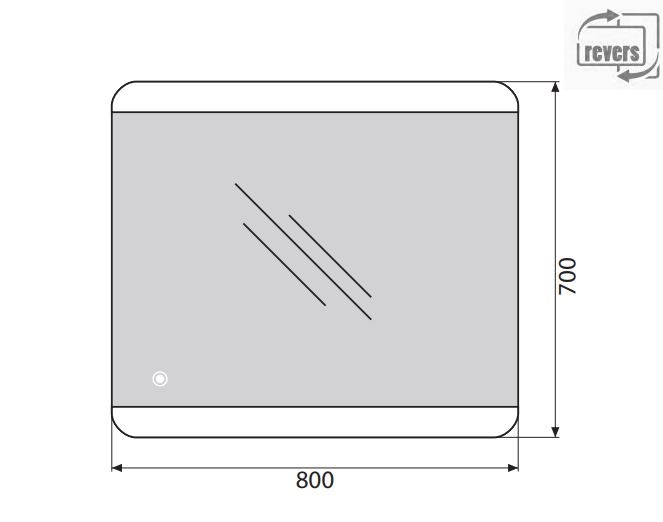 Зеркало для ванной комнаты BelBagno SPC-CEZ-800-700-LED-TCH схема 2