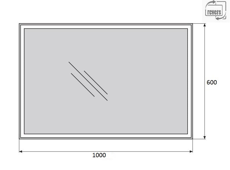 Зеркало для ванной комнаты BelBagno SPC-GRT-1000-600-LED-BTN схема 2