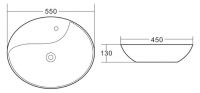 Раковина настольная BelBagno BB1370 55х45 см схема 2