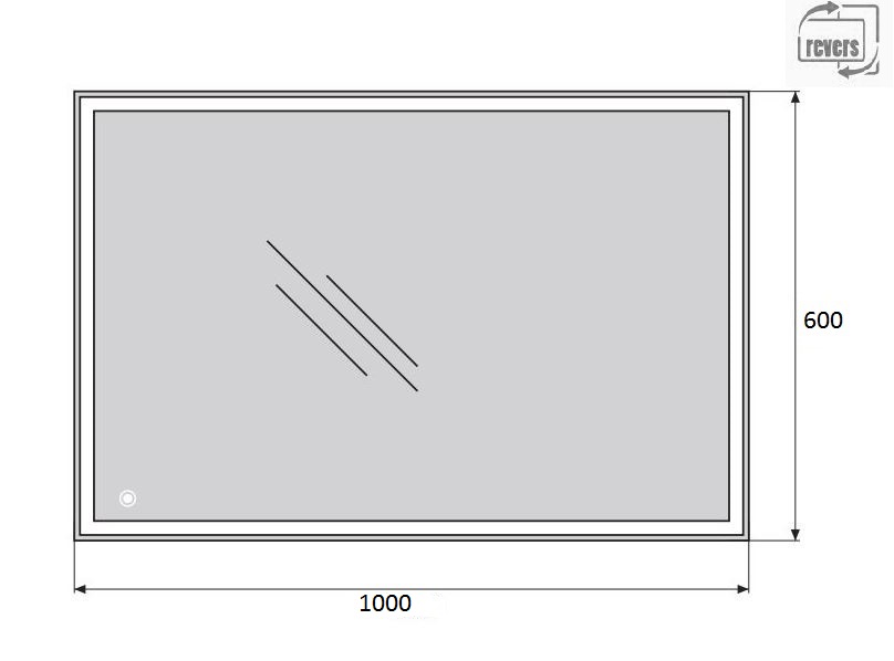 Зеркало для ванной комнаты BelBagno SPC-GRT-1000-600-LED-TCH схема 2