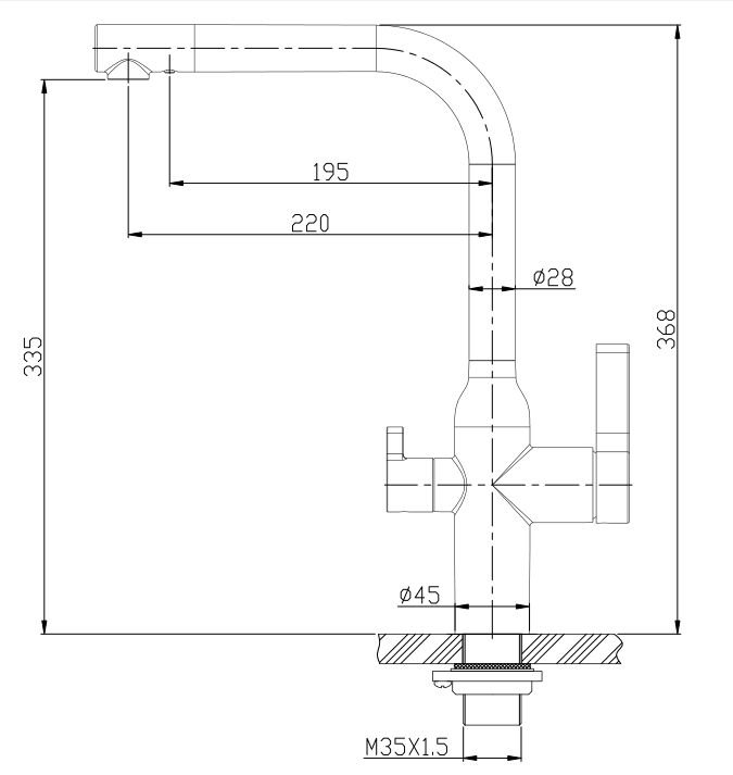 Смеситель для кухни BelBagno BB-LAM57-IN с краном для питьевой воды схема 2