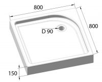 Квадратный душевой поддон BelBagno TRAY-BB-A схема 6