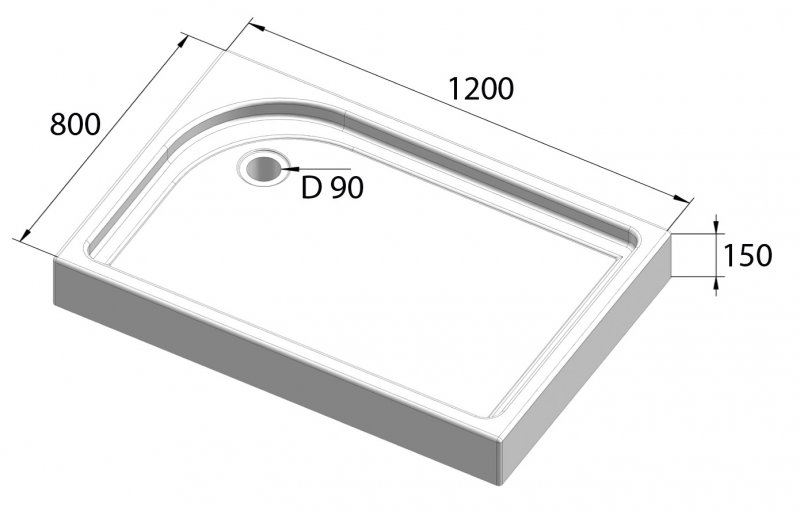 Прямоугольный поддон для душа BelBagno TRAY-BB-AH схема 4