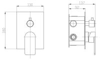 Смеситель для душа BelBagno Nova схема 2