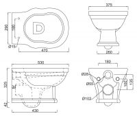 Безободковый унитаз BelBagno Boheme подвесной BB115CH схема 7