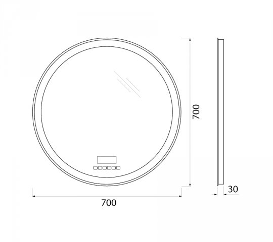 Зеркало для ванной комнаты BelBagno SPC-RNG-700-LED-TCH-RAD ФОТО