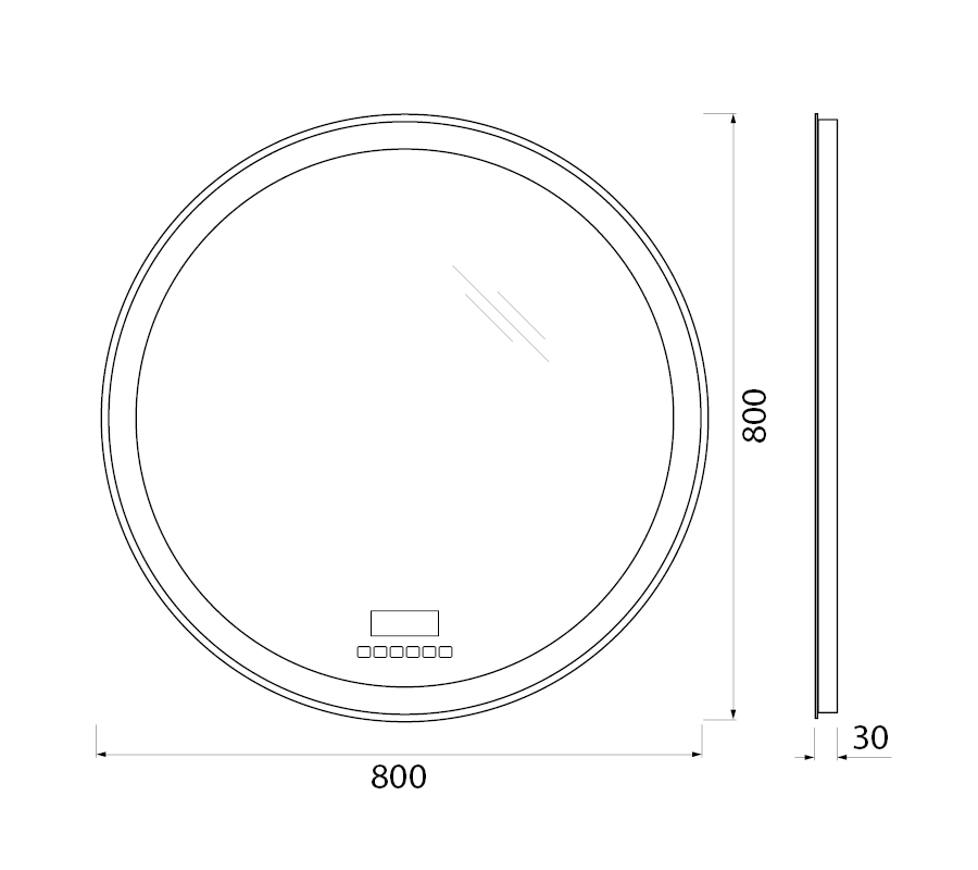 Зеркало для ванной комнаты BelBagno SPC-RNG-800-LED-TCH-RAD схема 2