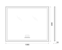 Зеркало для ванной комнаты BelBagno SPC-GRT-1000-800-LED-TCH-RAD схема 2