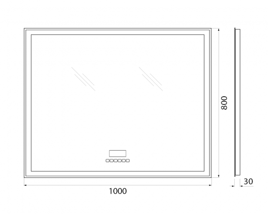 Зеркало для ванной комнаты BelBagno SPC-GRT-1000-800-LED-TCH-RAD ФОТО