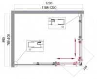 Душевой уголок Belbagno Uno-195 AH с раздвижными дверями схема 3