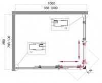 Душевой уголок Belbagno Uno-195 AH с раздвижными дверями схема 4