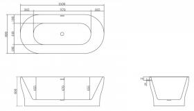 Ванна акриловая отдельностоящая Belbagno BB405 150х80 или 170х80 ФОТО