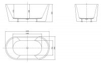 Отдельностоящая акриловая ванна Belbagno BB202 160х80 схема 3