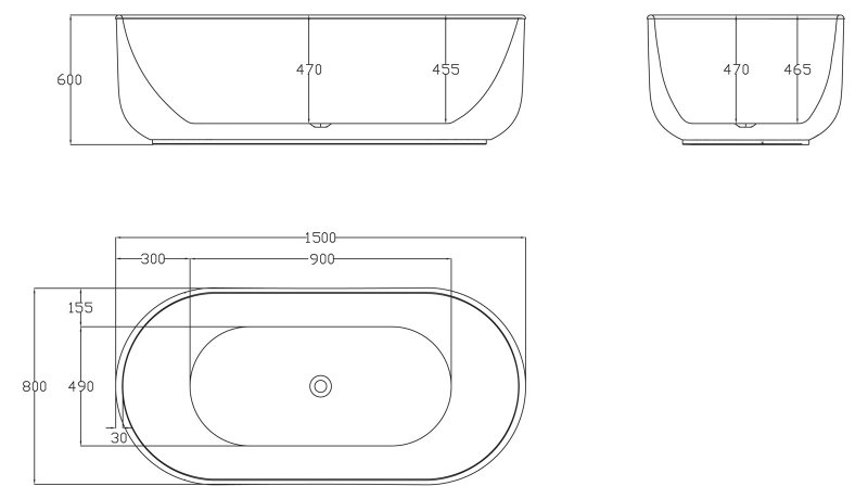 Ванна из литьевого акрила Belbagno BB401 170х80 ФОТО