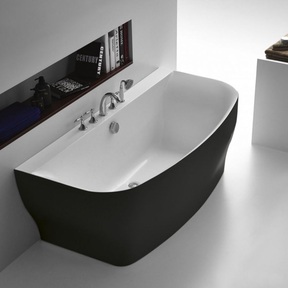 Отдельностоящая пристенная ванна Belbagno BB74-NERO 165x78 black