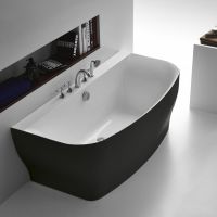 Отдельностоящая пристенная ванна Belbagno BB74-NERO 165x78 black схема 1