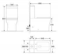 Безободковый унитаз моноблок BelBagno Romano BB248CPR-P схема 5