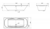 Ванна акриловая с защитным экраном Belbagno BB104 180x80 схема 2