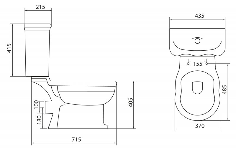 Напольный унитаз BelBagno Boheme (Бохеме) P-TRAP BB115CPR схема 4