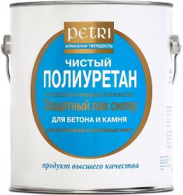 Лак для Бетона и Камня Petri Concrete & Stone Sealer 3.78л  Глянцевый, Полиуретановый / Петри.