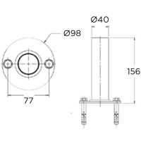 Анкерные фланцы Flexinox для лестниц (43 мм, к-т)