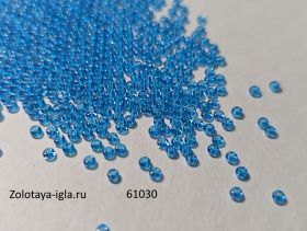 Бисер чешский 61030 голубой прозрачный радужный Preciosa 1 сорт