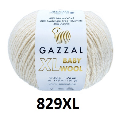 фото Пряжа BABY WOOL XL Gazzal цвет 829