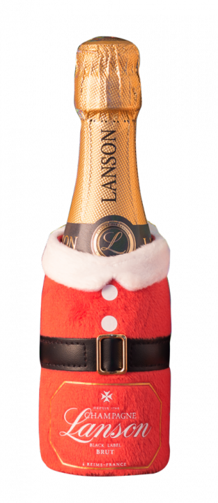 Champagne Lanson Black Label Brut in pouch Santa Claus, 0.2 л.