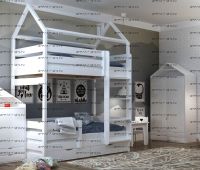 Кровать двухъярусная Домик Standard Блум №8А