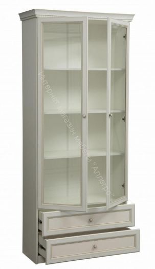 Гостиная Эльмира, Белый/Белая кожа патина