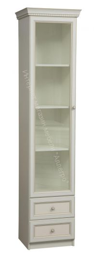 Гостиная Эльмира, Белый/Белая кожа патина