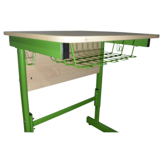 GREEN Стол ученический  регулируемый 1-местный ( Белый металлокаркас)