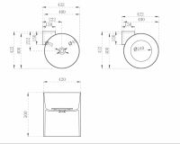 Раковина подвесная прозрачная угловая ABBER Kristall AT2705Aquamarin бирюзовая 42,2х42,2 схема 2