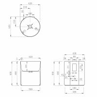 Прозрачная подвесная раковина ABBER Kristall AT2704Aquamarin бирюзовая 42х42 схема 2