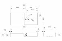 Белая раковина подвесная ABBER Stein AS2648 матовая 80х36 схема 2