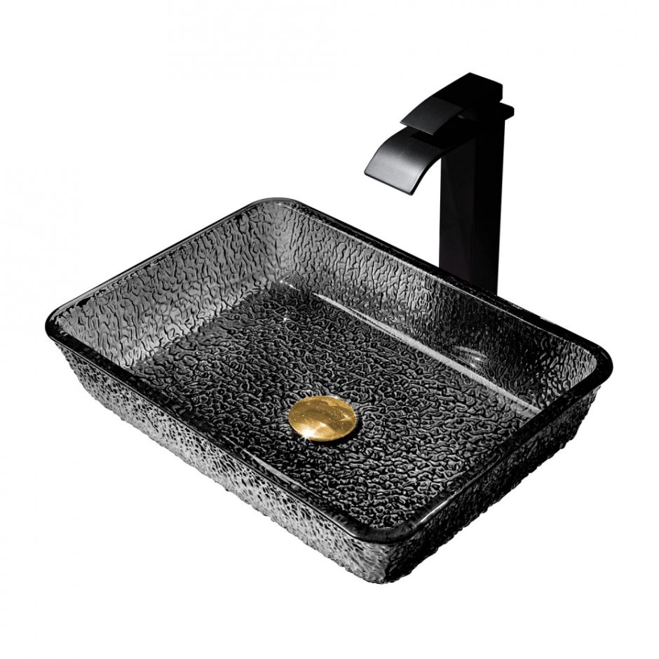 Накладная раковина стеклянная ABBER Glas AK2313B черная 46х33