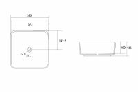 Серебристая квадратная раковина ABBER Rechteck AC2211MS 38,5х38,5 схема 2