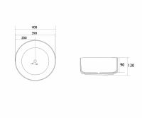 Раковина накладная ABBER Bequem AC2109GS серебро 40х40 схема 2