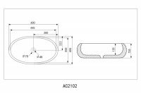 Накладная раковина ABBER Bequem AC2102MB черная матовая 60х40,5 схема 2