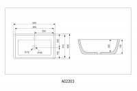 Раковина накладная ABBER Rechteck AC2203MB черная матовая 50х42 схема 2