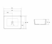 Накладная раковина ABBER Rechteck AC2213MB черная матовая 40,5х30 схема 2