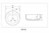 Накладная раковина ABBER Bequem AC2104MB черная матовая 41х41 схема 2