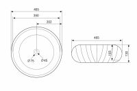 Белая накладная раковина ABBER Bequem AC2115 40,5х40,5 схема 2