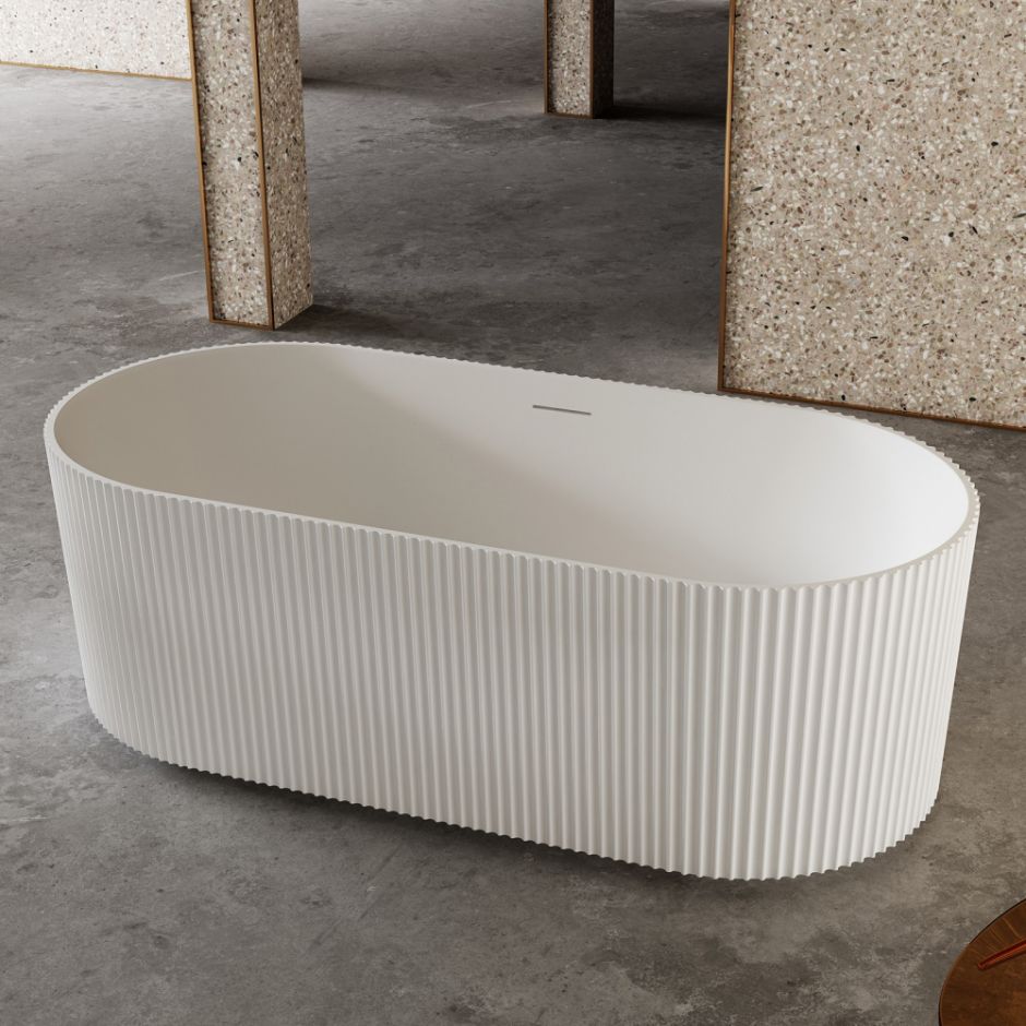 Изображение Ванна из искусственного камня ABBER Stein AS9601 белая матовая 170х75