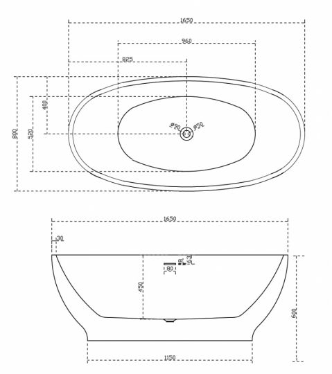 Акриловая ванна ABBER AB9207MB 165х80 ФОТО