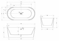 Акриловая ванна ABBER AB9209MB 170х80 схема 2