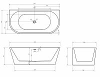 Ванна акриловая ABBER AB9216-1.7DB 170х80 схема 2